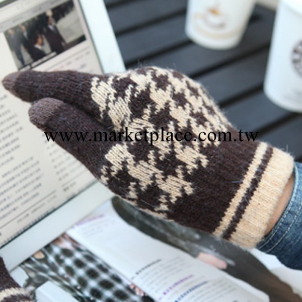 韓版冬季毛線手套 水滴加厚保暖絨 可愛針織連指手套觸摸屏手套批發・進口・工廠・代買・代購