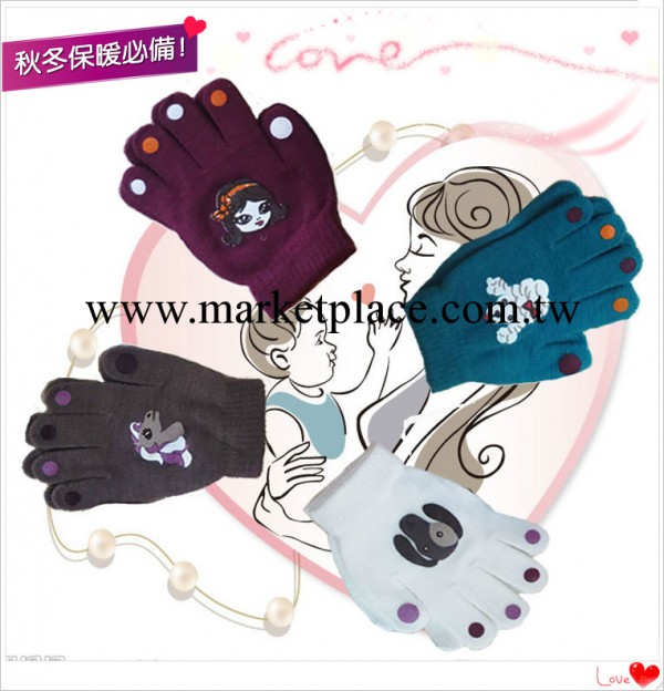 兒童點膠卡通手套 小孩魔術手套 五指波點手套 寶寶保暖手套批發工廠,批發,進口,代購