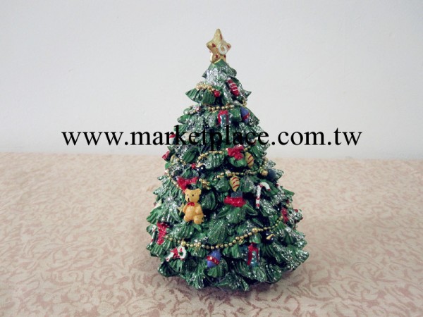 廠傢批發小聖誕節擺件 創意豪博禮品批發 樹脂工藝品聖誕樹音樂盒工廠,批發,進口,代購