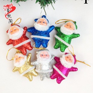 聖誕樹掛件配飾/6色金粉老人 聖誕節慶用品 廠傢直銷工廠,批發,進口,代購