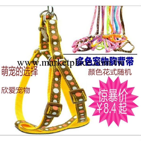 M號高檔印花中小型犬胸背帶 泰迪貴賓比熊狗狗牽引繩寵物狗鏈狗繩工廠,批發,進口,代購