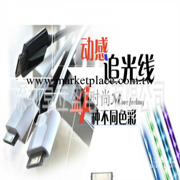廠傢直銷蘋果4 iphone4發光線 發光數據線/ipad 充電線 全球熱賣工廠,批發,進口,代購