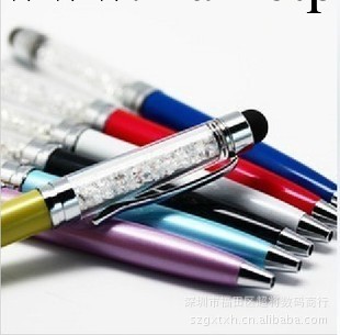 iphone4 ipad 手寫筆 iphone5水鉆水晶兩用電容筆 觸控筆 圓珠筆工廠,批發,進口,代購