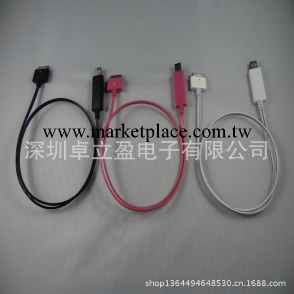 廠傢新品 iphone4 4s 發光數據線 new ipad 冷光線  追光線批發工廠,批發,進口,代購