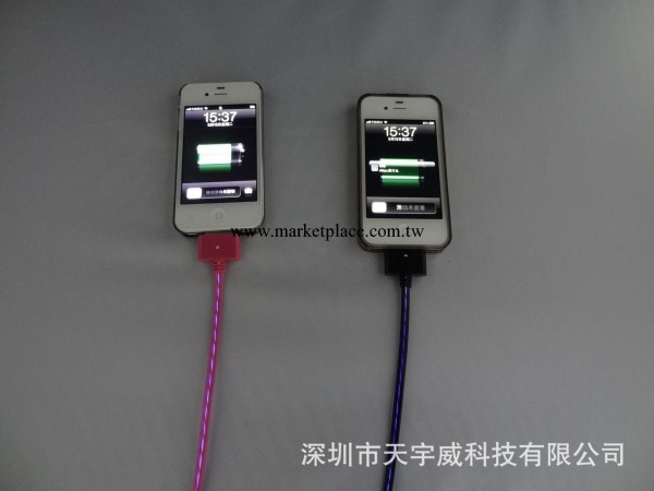 蘋果配件 iphone4 4s 追光 數據線 new ipad 3 2 冷光線 發光線工廠,批發,進口,代購