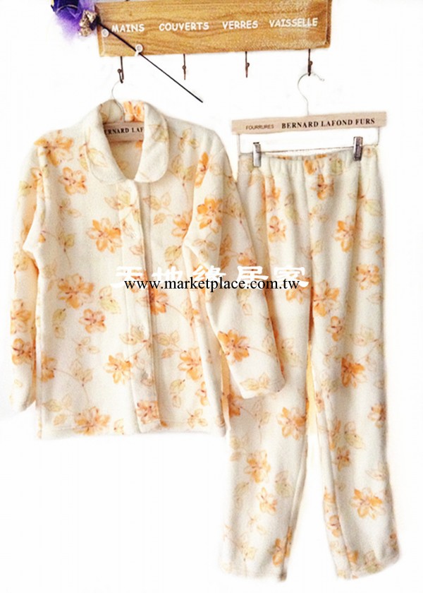 外貿女士珊瑚絨睡衣套裝 睡衣女 居傢服批發 冬季保暖傢居服工廠,批發,進口,代購