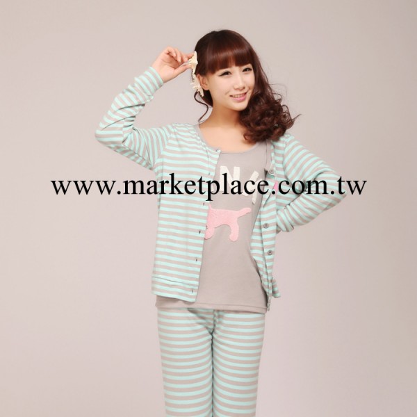 2013冬新款pink傢居服 純棉羊毛三件套女式睡衣 一件代發工廠,批發,進口,代購