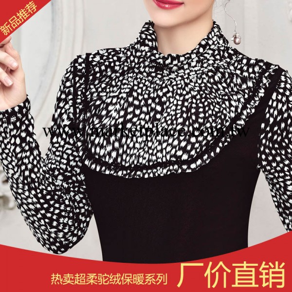 碎花高領保暖上衣加厚加絨打底衫女士保暖內衣外穿長袖保暖衣982工廠,批發,進口,代購