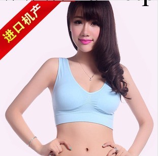 女雙層瑜伽背心無縫內衣無鋼圈無痕聚攏塑身少女調整運動胸罩批發工廠,批發,進口,代購