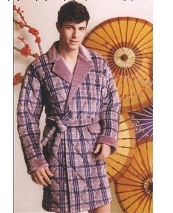 芬騰冬款珊瑚絨夾棉加厚男士睡袍/浴袍傢居服Z9524工廠,批發,進口,代購