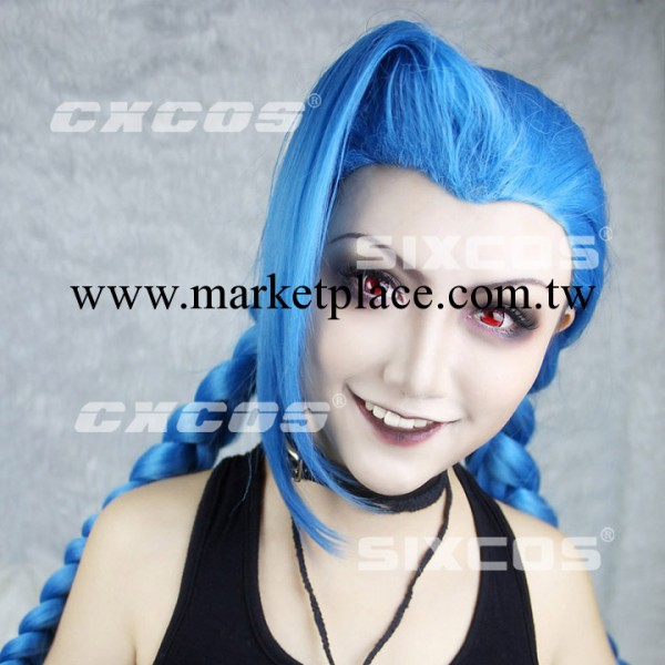LOL 英雄聯盟 金克斯/金克絲/Jinx 假發 120cm Cosplay假發 WK634工廠,批發,進口,代購