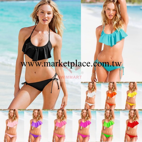 2014新款荷葉邊比基尼泳衣 維多利亞的秘密泳裝工廠現貨批發DM055工廠,批發,進口,代購