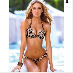 維多利亞的秘密比基尼泳裝 三角豹紋鑲鉆bikini 外貿批發超性感工廠,批發,進口,代購