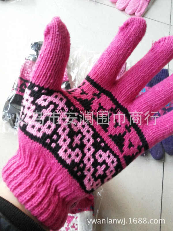 現貨小額批發/帶進去很柔軟的/女款提花拉毛手套/一打起售工廠,批發,進口,代購