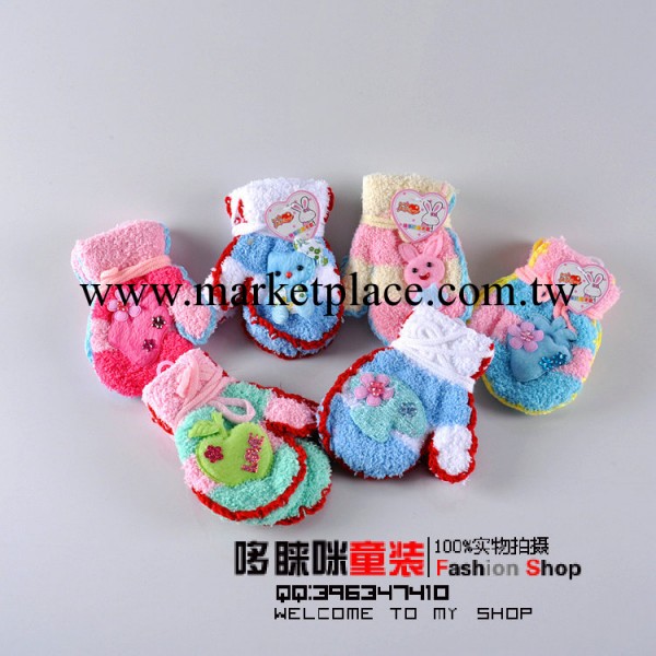 廠傢直銷 秋冬季兒童保暖小手套 卡通寶寶手套 連指保暖嬰兒手套工廠,批發,進口,代購