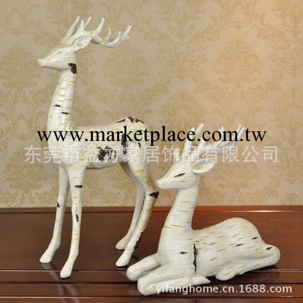 聖誕禮物歐美套二斑點鹿擺件客廳展廳樣板房樹脂工藝品工廠,批發,進口,代購