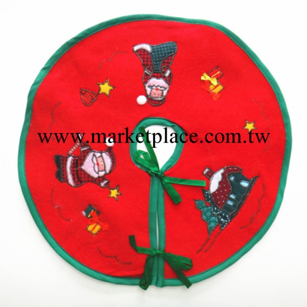 RQBb204綠邊雙層蝴蝶結繡花聖誕樹裙  聖誕節必備迷你小樹裙裝飾工廠,批發,進口,代購