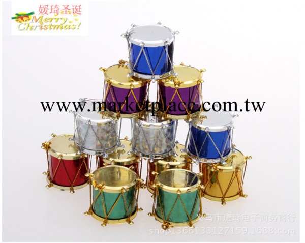 廠傢直銷 3CM彩色聖誕鼓-1包6個 聖誕樹掛件 聖誕樹裝飾品工廠,批發,進口,代購