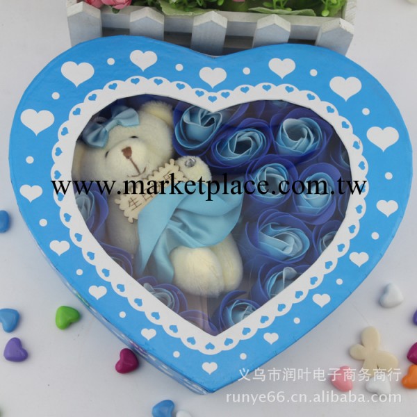 19朵加熊香皂花禮盒生日禮物聖誕節禮物創意實體店批發量大再優工廠,批發,進口,代購