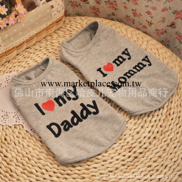寵物衣服外單爆款 寵物夏裝背心 dadmom印花狗狗衣服工廠,批發,進口,代購