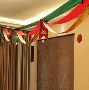 華馳 聖誕15cm*320cm三波浪彩旗 聖誕節裝飾 聖誕懸掛吊飾波浪旗工廠,批發,進口,代購