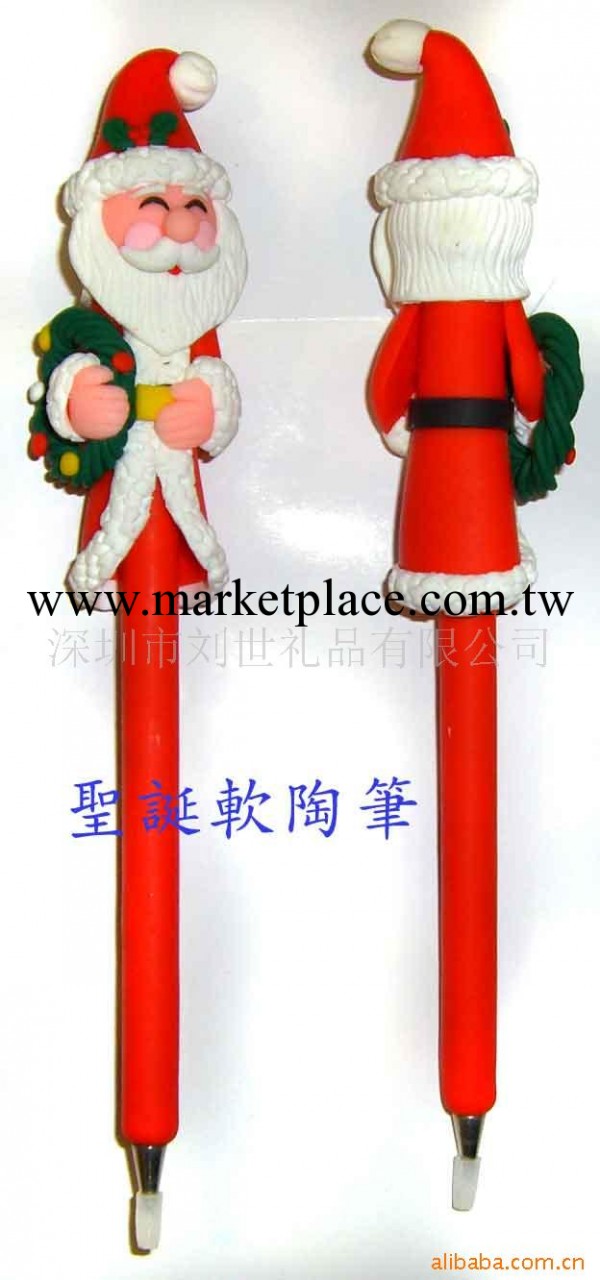 供應聖誕軟陶筆 聖誕老人 雪人聖誕系列禮品工藝品工廠,批發,進口,代購