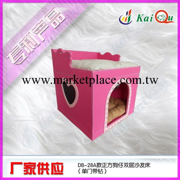 新款凱趣皮革寵物床 雙層寵物狗窩狗屋 正方形狗仔床 DB-28工廠,批發,進口,代購