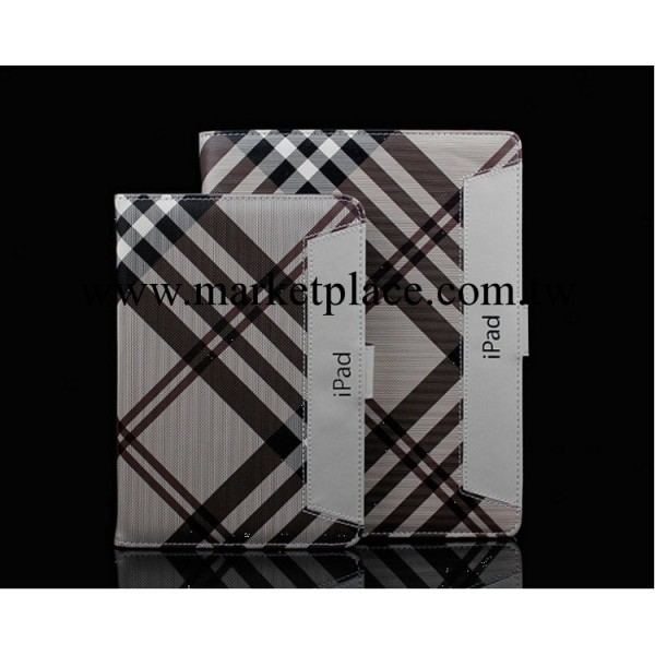 ipad2/3/4 保護皮套 巴寶莉 ipad mini迷你 手握式休眠格紋格子工廠,批發,進口,代購