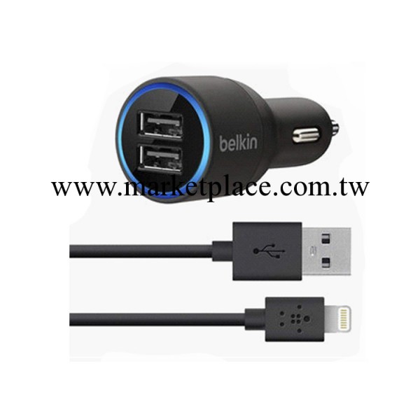 Belkin/貝爾金 雙USB車充 iPhone5/iPad 車載充電器+ip5數據線工廠,批發,進口,代購