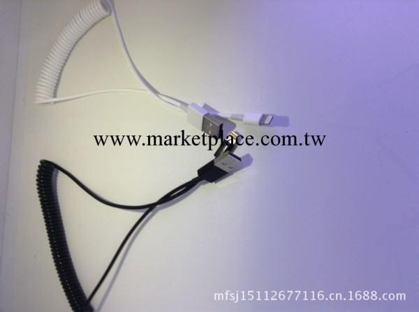 批發蘋果5數據線 iphone5數據線 ipad mini 彈簧數據線 伸縮線工廠,批發,進口,代購