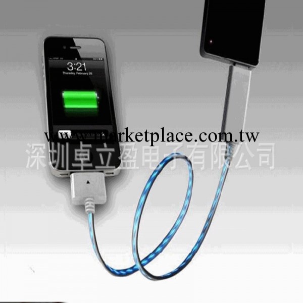 新IPHONE 4S可視電流充電發光線,廠傢直銷，絕對正品，歡迎參觀工廠,批發,進口,代購