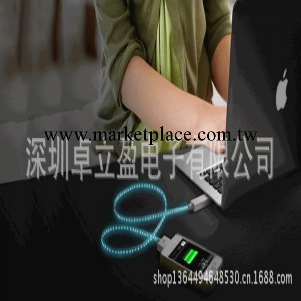 新品廠傢直銷 iphone4G/4S ipad USB發光數據線 充電線 LE冷光線工廠,批發,進口,代購
