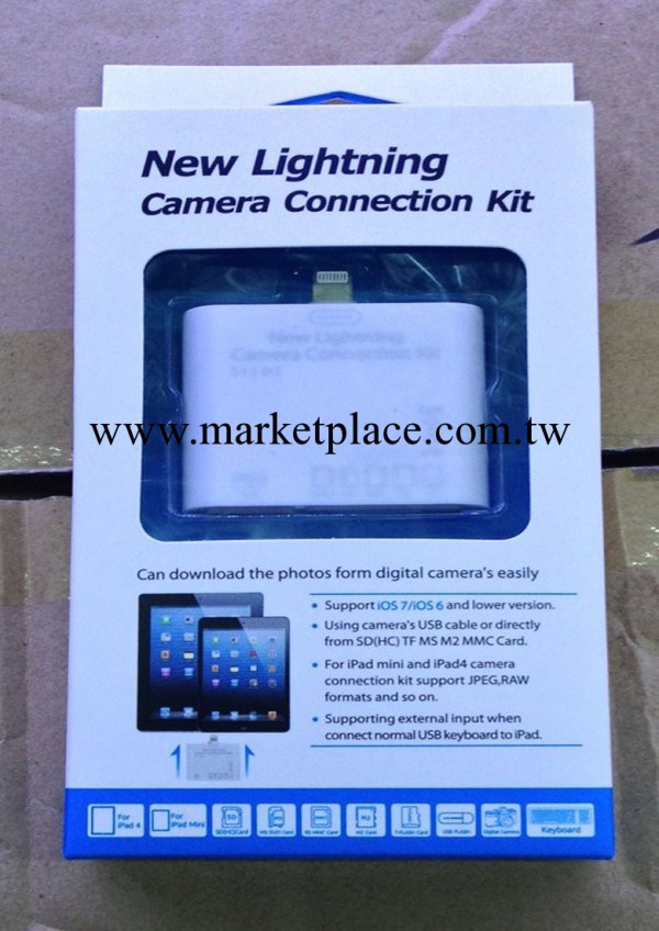 蘋果ipad4 mini ipad五合一讀卡器 iphone5讀卡器USB SD相機配件工廠,批發,進口,代購
