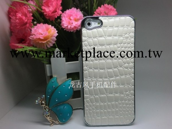 高檔鱷魚紋 iphone5 5s 手機殼 電鍍貼皮蘋果保護套工廠,批發,進口,代購