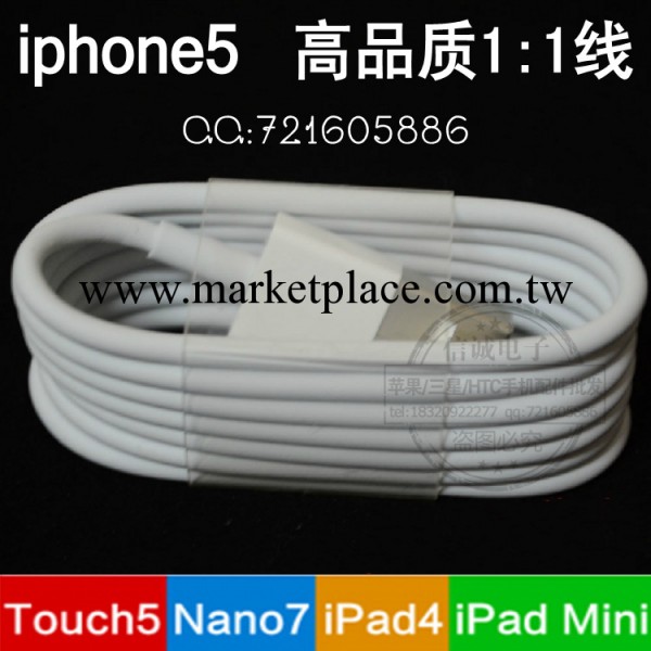 蘋果iphone5代數據線 ipad4 mini lighting 1:1打字數據線 高品質工廠,批發,進口,代購