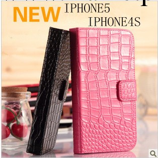 現貨供應精品iphone5s鱷魚紋皮套蘋果4s手機殼可插卡左右翻PU格工廠,批發,進口,代購
