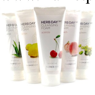 正品THE FACE SHOP櫻桃/蘆薈檸檬綠豆香蜜桃補水美白女潔面乳工廠,批發,進口,代購