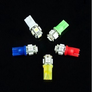 T10 5SMD 5頭 汽車led 示寬燈/機表燈/閱讀燈/牌照燈 W5W 冰藍色批發・進口・工廠・代買・代購