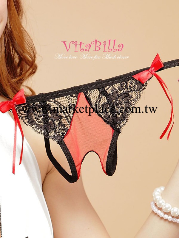 VitaBilla 炫麗愛戀紅 女士內褲 蕾絲性感 開襠 T褲工廠,批發,進口,代購