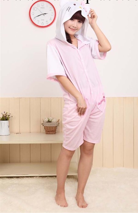 HELLOKITTY夏款情侶棉卡通動物連身睡衣一件代發薄款居傢休閒批發・進口・工廠・代買・代購