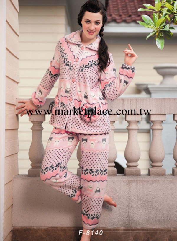 富妮來專櫃正品2012年新款保暖太陽絨女士套裝傢居服睡衣F-8140工廠,批發,進口,代購