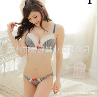 供應日單外貿內衣套裝條紋蝴蝶結聚攏胸罩套裝批發2040一件代發工廠,批發,進口,代購