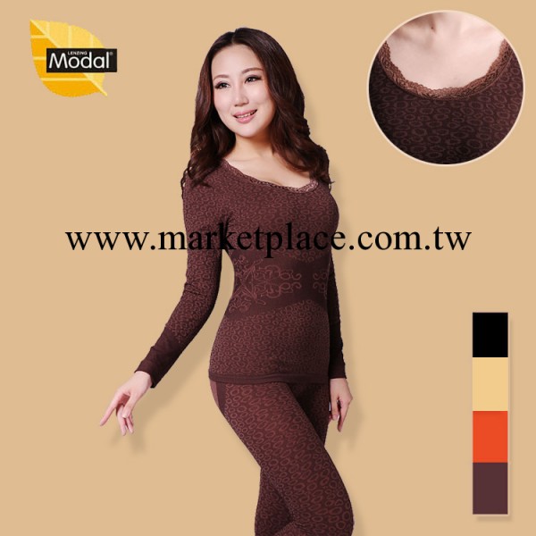 2013秋冬新品 長袖莫代爾 蕾絲束腰女士無縫內衣美體內衣套棉毛衫工廠,批發,進口,代購