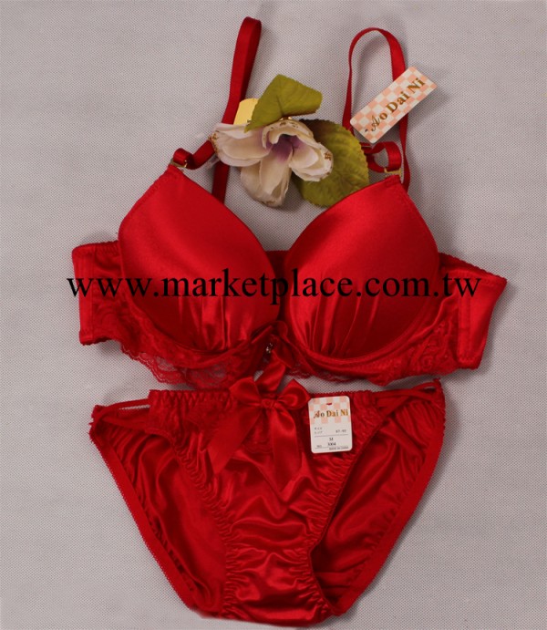 日單正品【Ao Dai Ni】女士聚攏性感紅色蕾絲品牌胸罩套裝工廠,批發,進口,代購