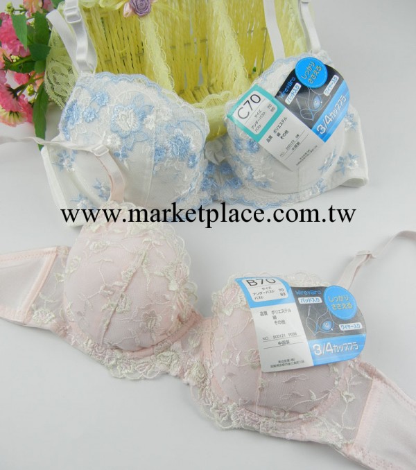 外貿日單 小清新性感刺繡花朵蕾絲面胸罩 舒適型棉質胸罩 無胸墊工廠,批發,進口,代購