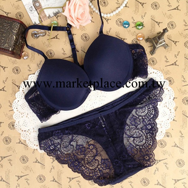 維多Y型前扣 外貿原單批發高貴性感蕾絲聚攏外貿女士內衣胸罩套裝工廠,批發,進口,代購