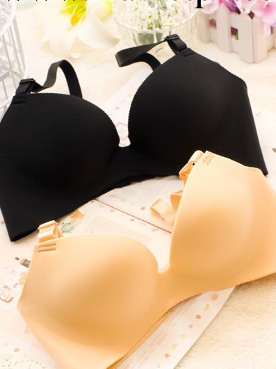 一片式無痕胸罩膚色聚攏婚紗厚少女胸罩純色內衣工廠,批發,進口,代購