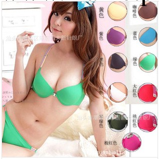 2082 爆款 彩虹肩帶美背 胸罩套裝 前扣聚攏韓版少女內衣批發工廠,批發,進口,代購