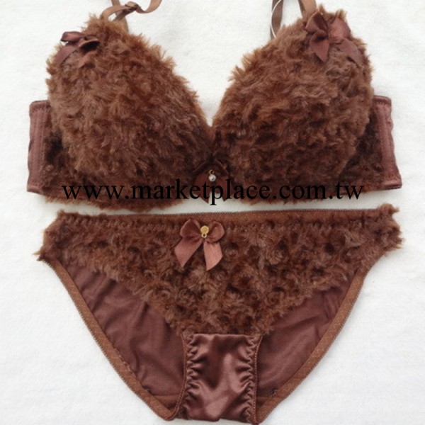 2081 爆款毛絨絨公主 毛茸性感聚攏少女胸罩套裝內衣套裝批發工廠,批發,進口,代購