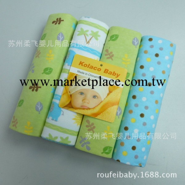 全棉絨毯 嬰兒全棉毯 新生兒必備抓絨毯 起絨毯 76X76cm PVC4條裝工廠,批發,進口,代購